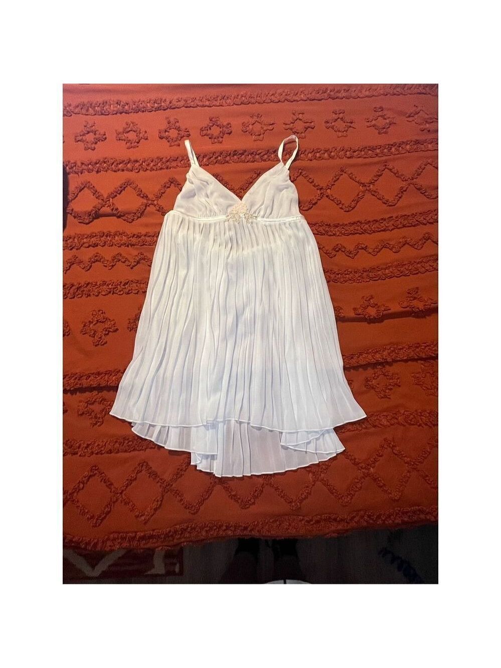 White mini spaghetti straps, panty, brand, new with tags, sexy Teddy nightie. Sz - Picture 15 of 16